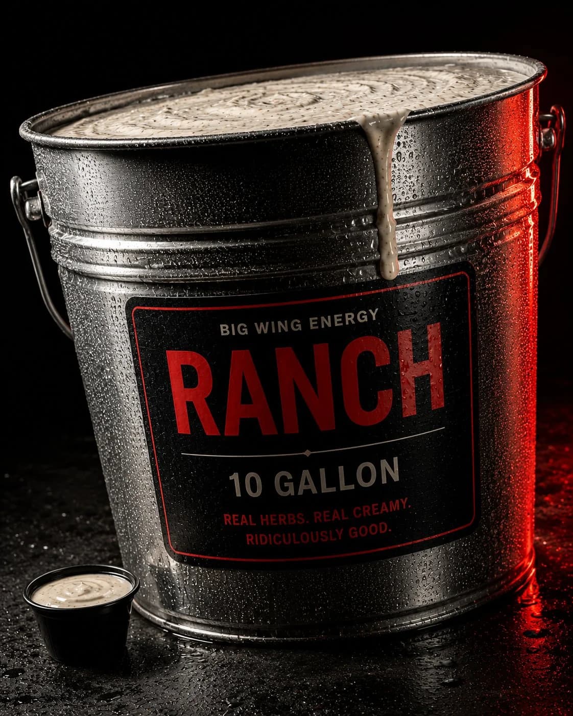 Ranch bucket with dip cups